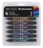 Набір двосторонніх маркерів Winsor Newton Brushmarker Багаті 6 кольорів