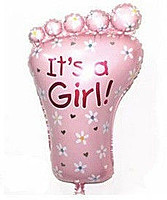 Фольгована повітряна кулька Ніжка малюка рожева 70 х 42 см.