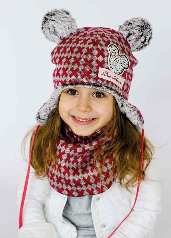 Детская шапка СКАЙЛАЙН (набор) для девочек оптом размер 44-46-48