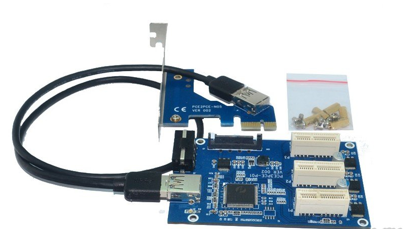 Плата pci x1 - x3 райзер расширитель #100414 - фото 1 - id-p553028324