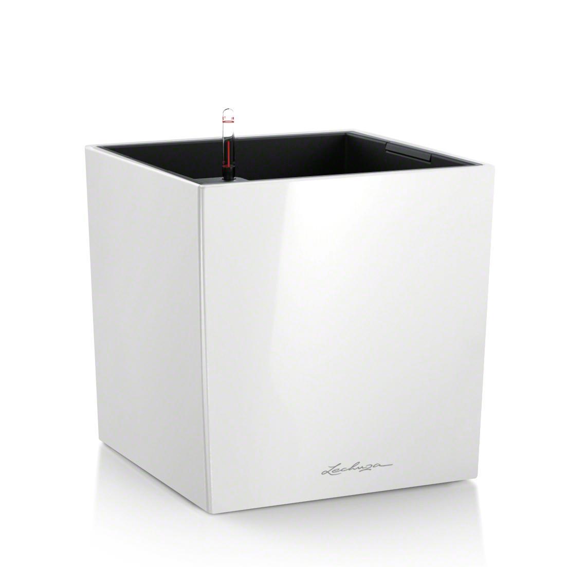 Вазон із кашпо та гідросистемою Cube Premium 40 білий глянець Lechuza