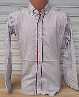 Стильная рубашка для мальчика 116-146 см (опт) (бежевый) (пр. Турция)