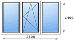 Вікна Глеваха. Встановлення металопластикового тристулкового вікна Rehau в Глевасі тел. (044)331-12-86