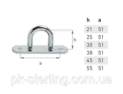 Скобы бортовые 45х51 мм круглые под трос пломбировочный - фото 2 - id-p553044112