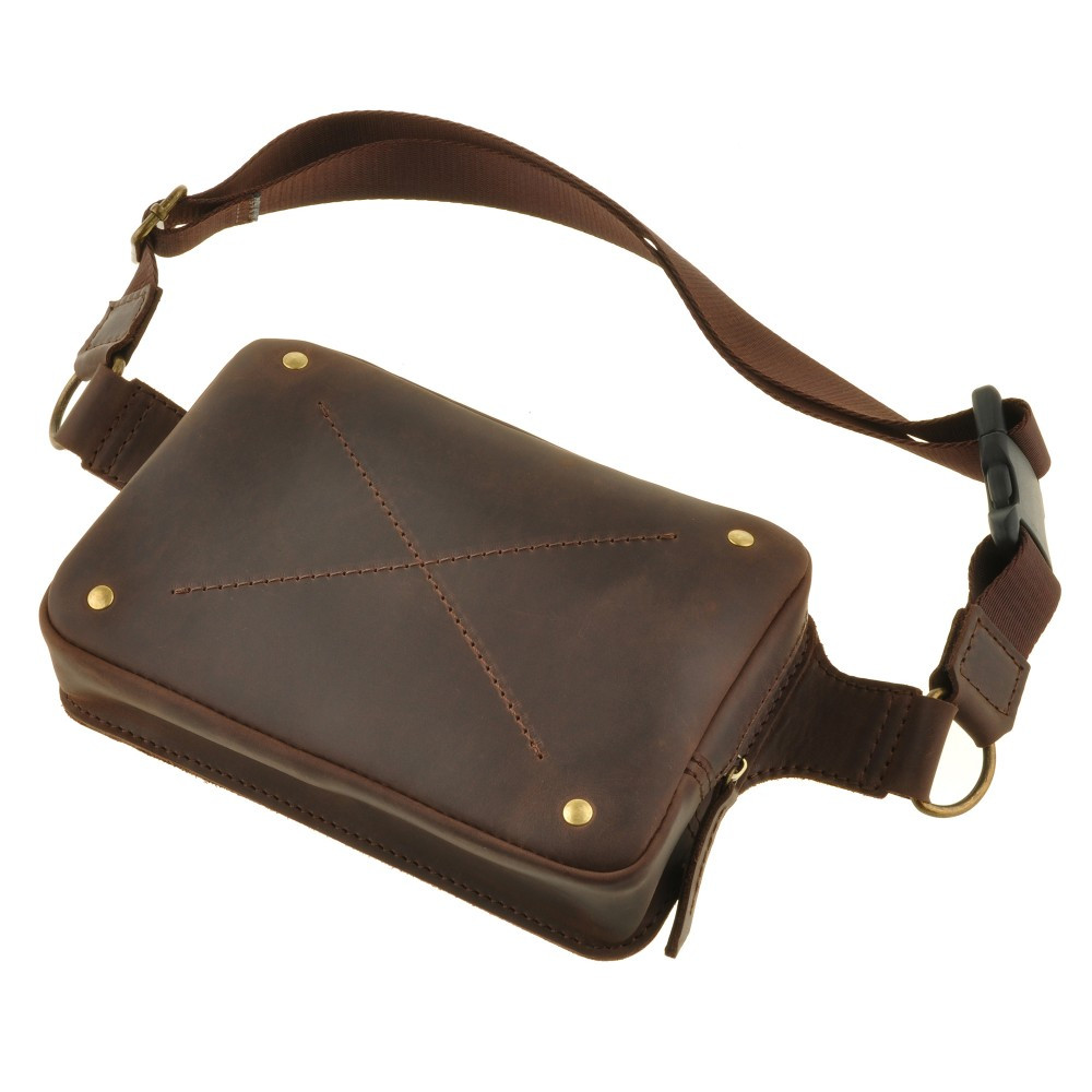 Шкіряна сумка напоясная Горіх подарунок, фото 1