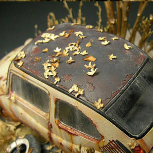 Листя зірочки (клен, виноград...) для діорам, 5 мм для підставок, мініатюр 30 мл.