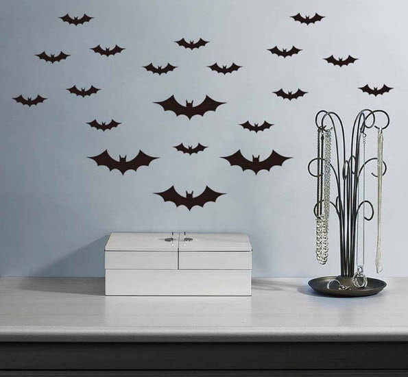 Наклейки на стіну 20 шт. кажани на Хелловін Halloween 16 см*23см