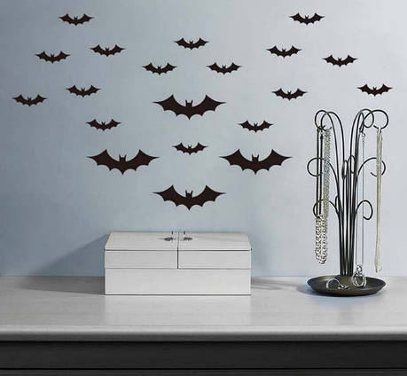 Наклейки на стіну 20 шт. кажани на Хелловін Halloween 16 см*23см, фото 1