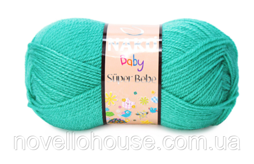 Nako BABY SUPER BEBE (Бейбі супер бебе) № 3377 смарагдовий ( Пряжа 100% акрил, нитки для в'язання)