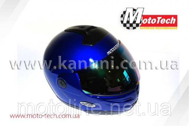 Шолом 108/508 (трансформер, закритий/тоноване скло) синій MotoTech, фото 1