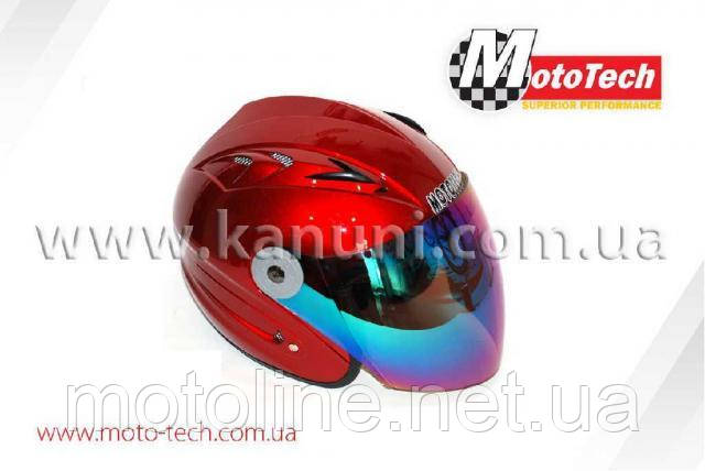 Шолом HF-210 (відкрите/тоноване скло) червоне MotoTech