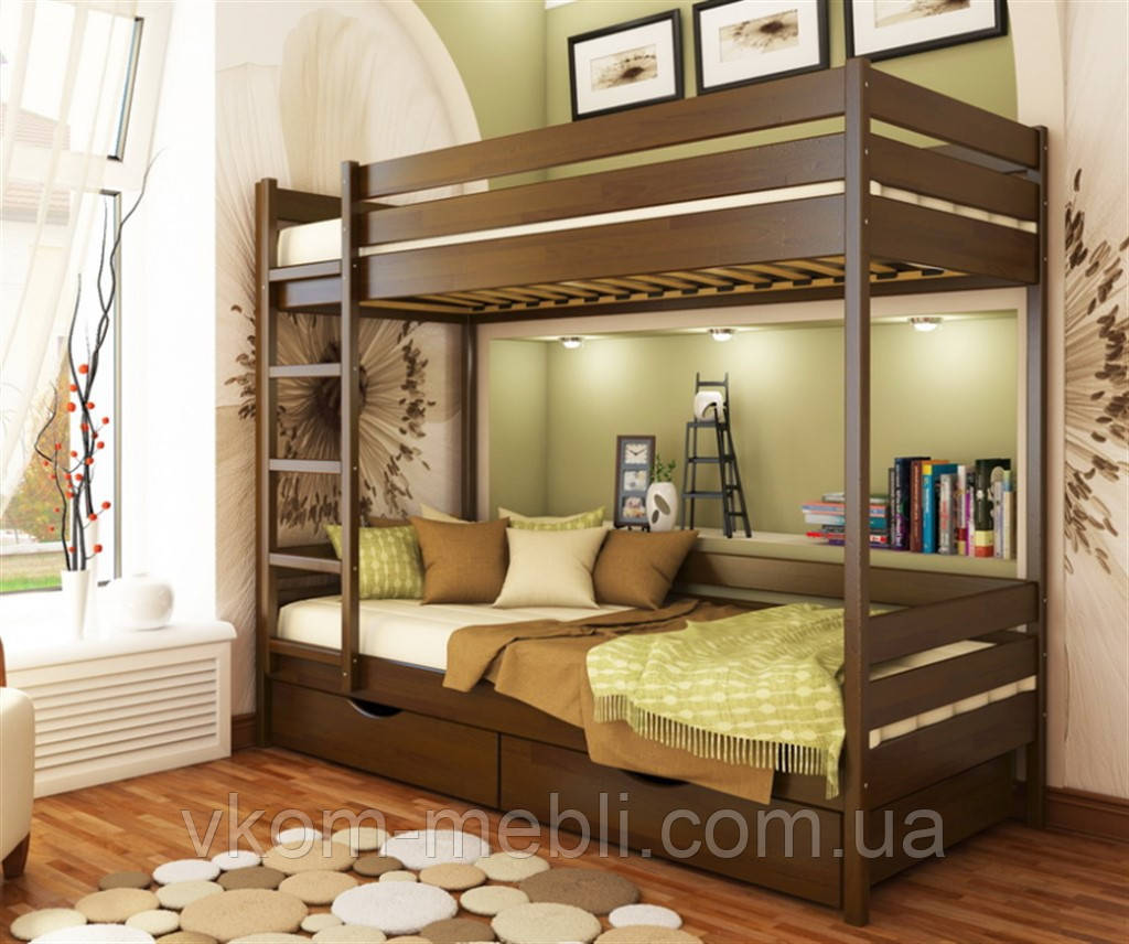 Ліжко двоярусне дерев'яне Дует, Естелла, фото 1