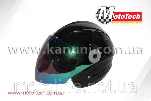 Шолом 613/210 (відкрите/тоноване скло) чорний MotoTech, фото 1