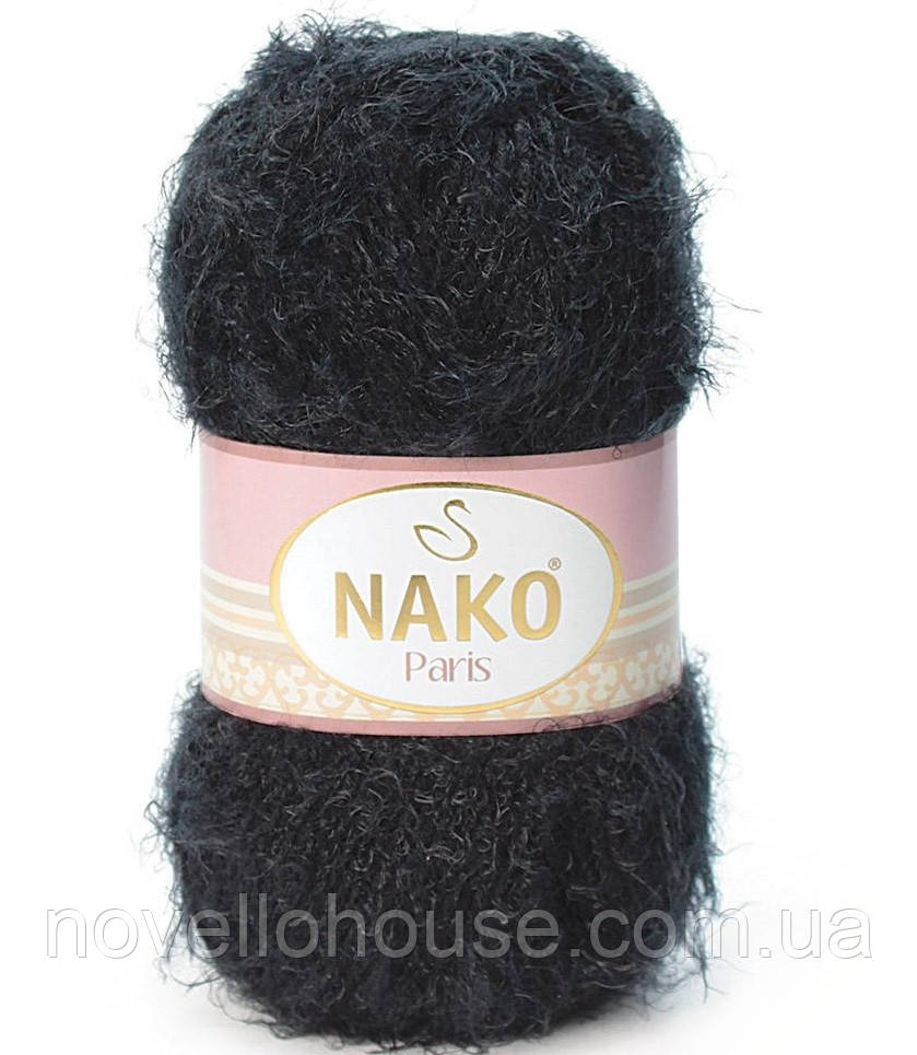 Nako PARIS (Париж) № 217 чорний (Пряжа, нитки для в'язання)