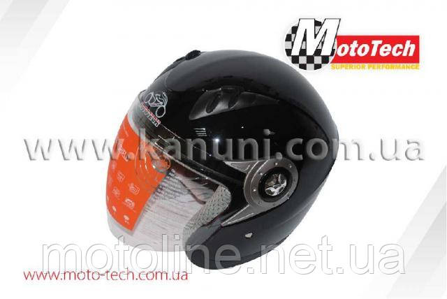 Шолом WLT-202 (відкрите біле скло) чорний MotoTech, фото 1