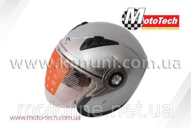 Шолом WLT-202 (відкрите біле скло) сірий MotoTech, фото 1