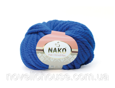 Nako PURE WOOL PLUS (Пур Вул Плюс) № 5329 королівський синій (Вовняна пряжа, нитки для вязання)