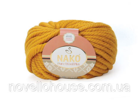 Nako PURE WOOL PLUS (Пур Вул Плюс) № 10429 гірчичний (Вовняна пряжа, нитки для вязання)