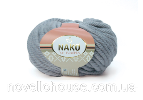 Nako PURE WOOL PLUS (Пур Вул Плюс) № 11478 сірий (Вовняна пряжа, нитки для вязання)