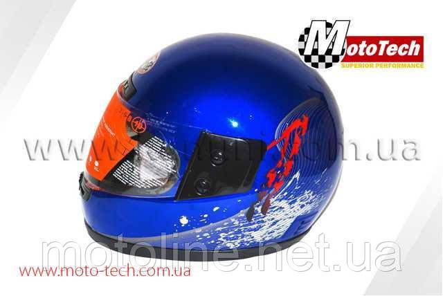 Шолом WLT-106 синій із розводами MotoTech