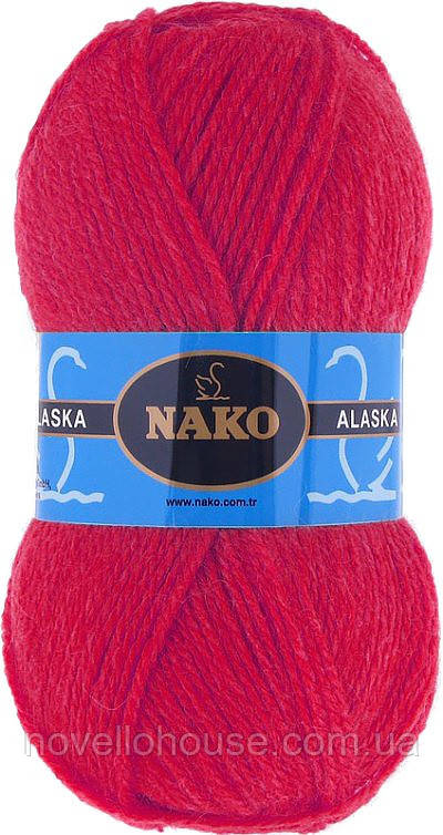 Nako ALASKA (Аляска) № 7119 червоний (Напіввовняна пряжа, нитки для в'язання)