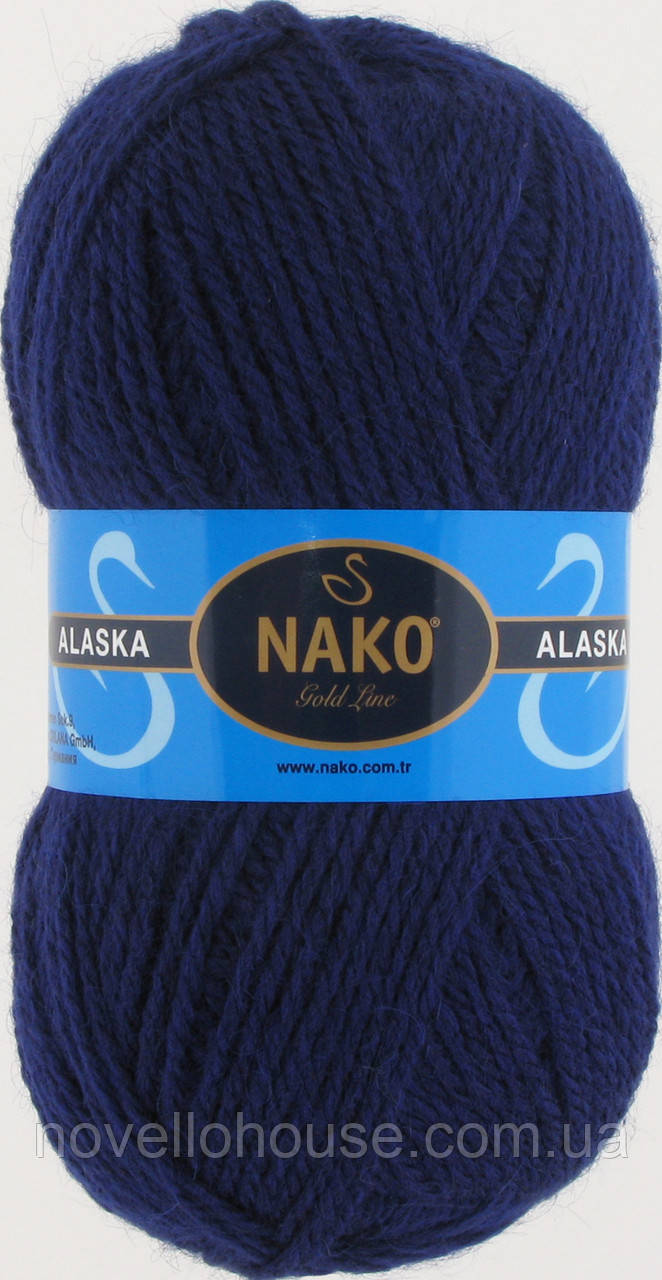 Nako ALASKA (Аляска) № 7121 темно-синій (Напіввовняна пряжа, нитки для в'язання)