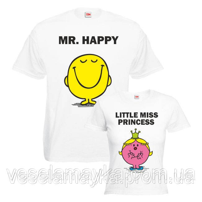 Парна футболка "Mr. Happy Miss Princess "