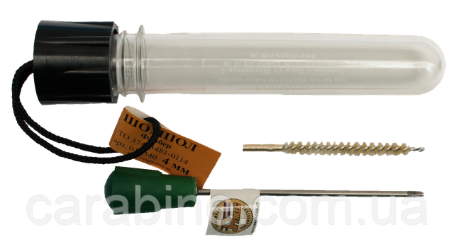 Шомпол для чистки нарезного револьвера под патрон Флобера (набор тубус-мини) Шомпол для чистки нарезного револьвера под патрон Флобера (набор тубус-мини)