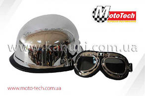 Шлем WLT-307 CHROME + ОЧКИ MotoTech