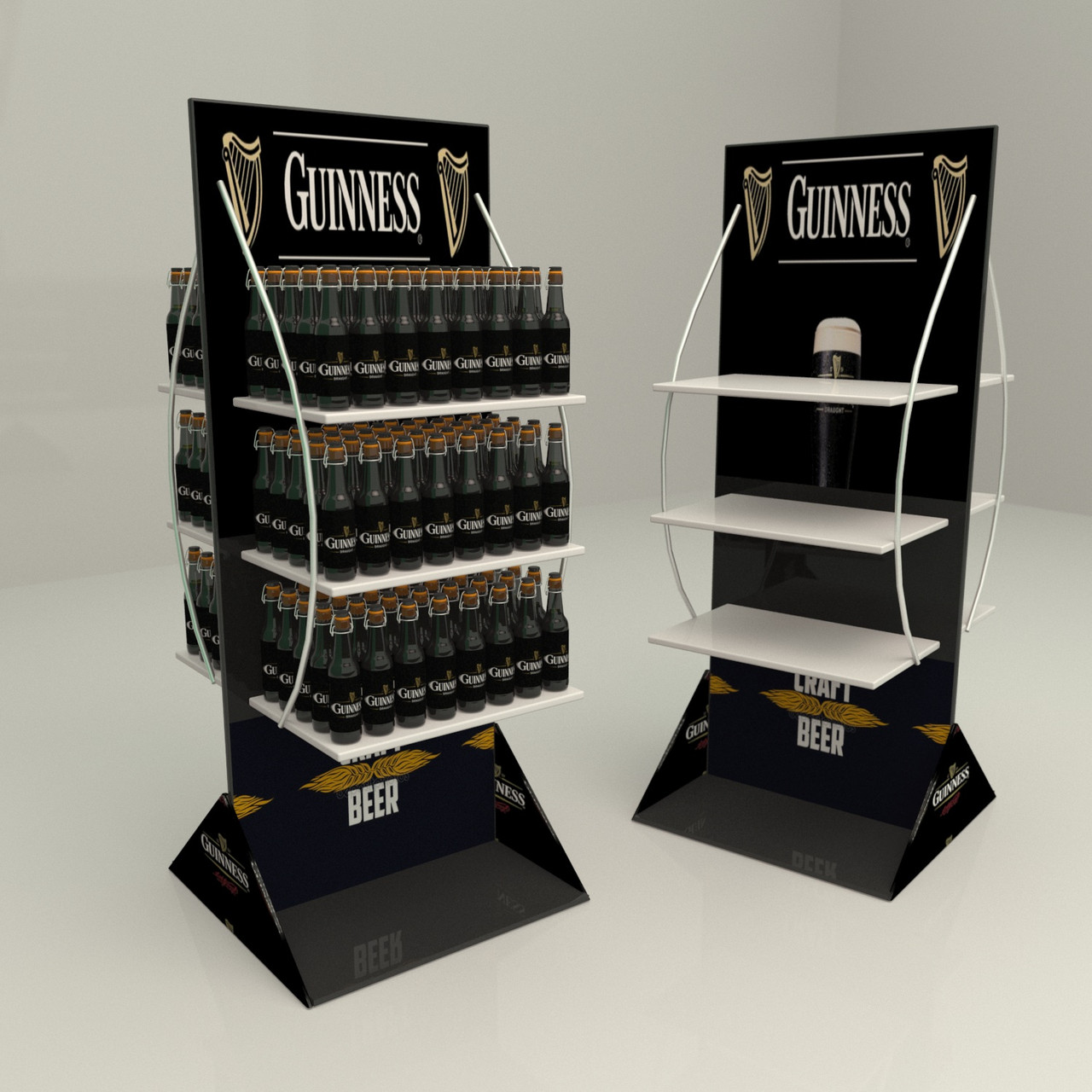 Двостороння POS-стійка для напоїв з полицями, брендована, під замовлення, фото 1