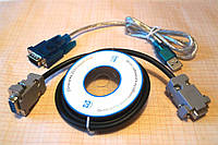 Переходник RS232 COM-порт на USB + Нуль модемный кабель