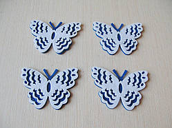 Метелик синій з білим 4,5 см на 6 см