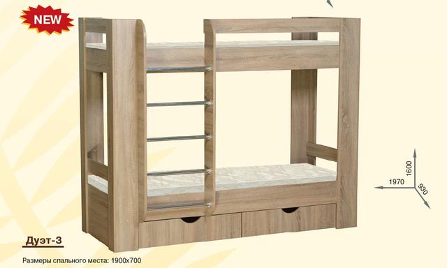 Кровать детская двухъярусная Дуэт 3 (размеры) Кровать детская двухъярусная Дуэт 3 (размеры)