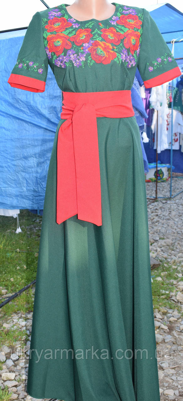 Вишита сукня довга до підлоги "Романтика"