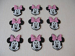 Мікі Маус рожевий із фетру. Р-р. 5х4.5 см 10 шт.