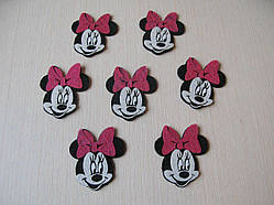 Мікі Маус із фетру малиновий. Р-р. 5х4.5 см