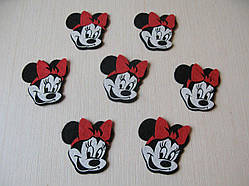 Мікі Маус червоний бант із фетру. Р-р. 5х4.5 см 10 шт.