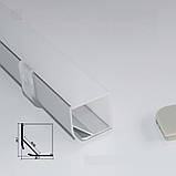 Кутовий дворядний профіль для світлодіодної стрічки YF105-1 (2 м) анодований з розсіювачем, фото 4