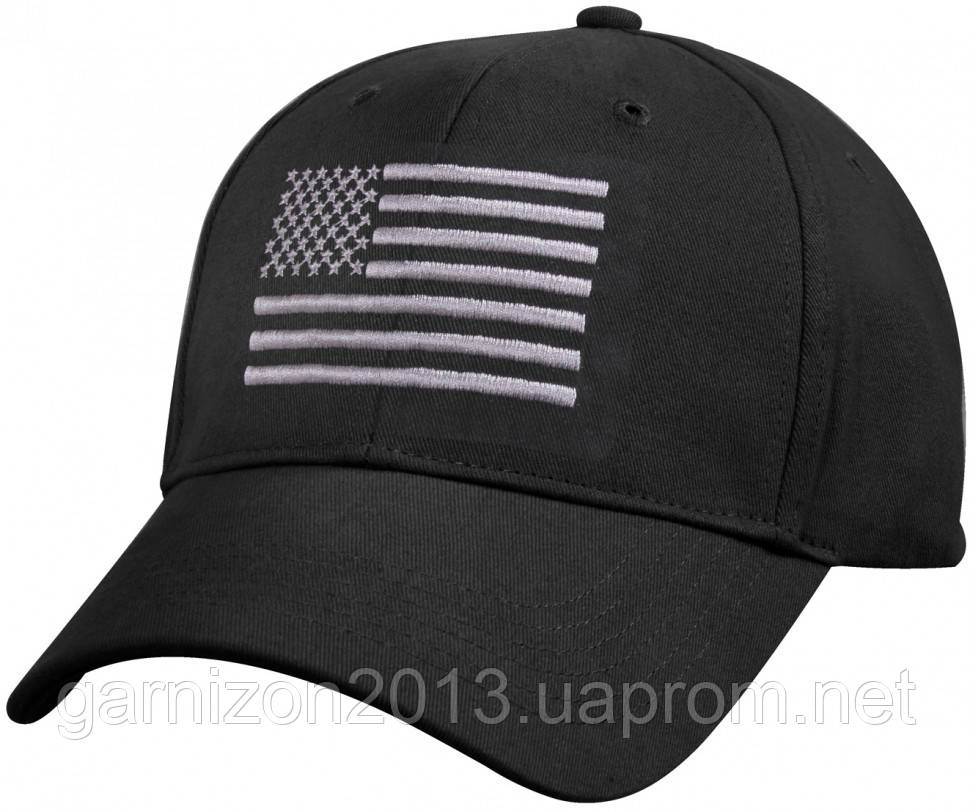 Бейсболка Rothco US Flag Low Profile Cap Black 8978