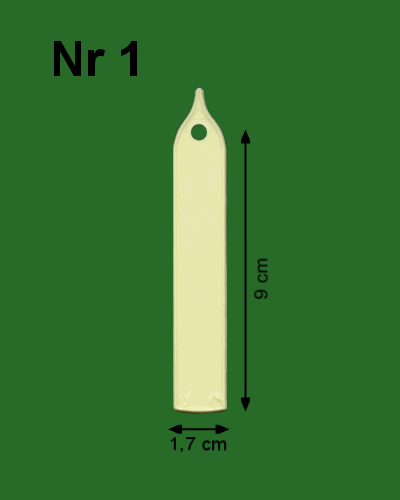 Табличка для маркування рослин №1 9х1,7см, з отвором для підвішування