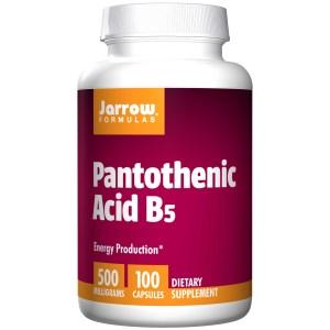 Вітамін В5 пантотенова кислота (пантотенат кальцію) 500 мг 100 капс Jarrow Formulas USA, фото 1