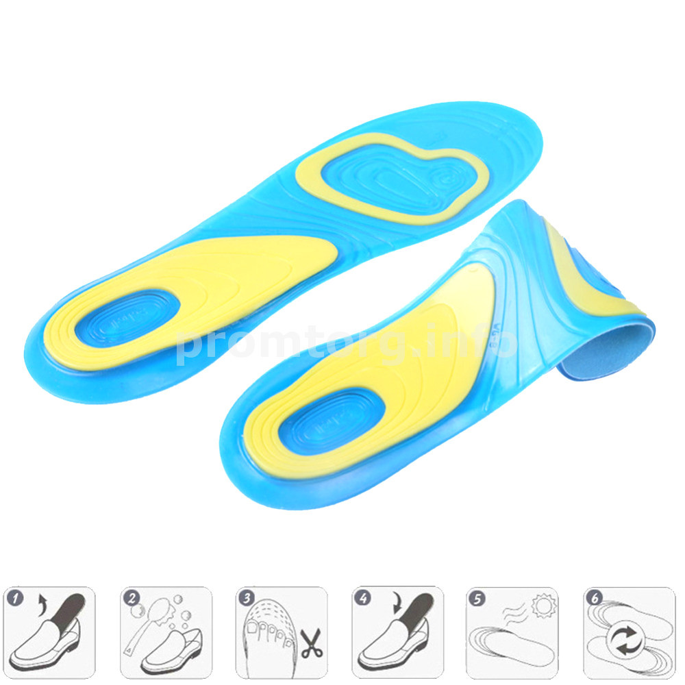 Силиконовые ортопедические стельки для спортивной обуви мужские 41-48 размер - фото 5 - id-p553833421