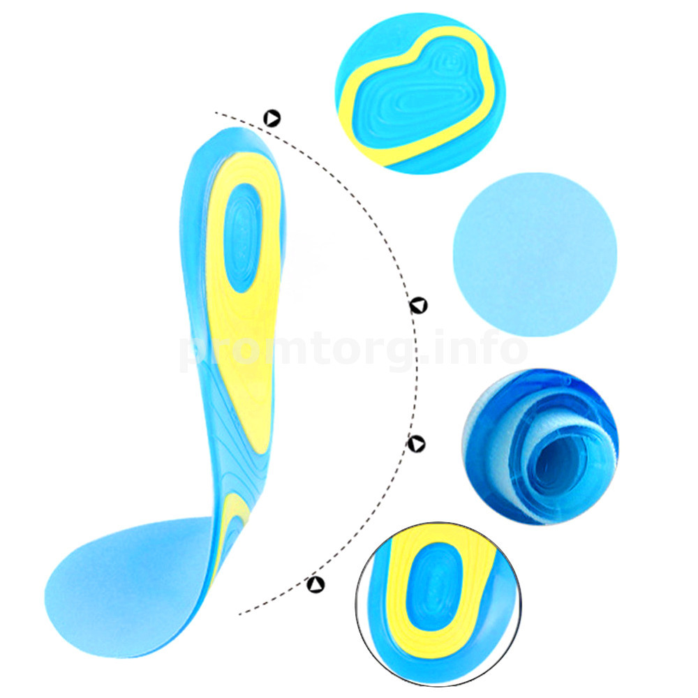 Силиконовые ортопедические стельки для спортивной обуви мужские 41-48 размер - фото 6 - id-p553833421
