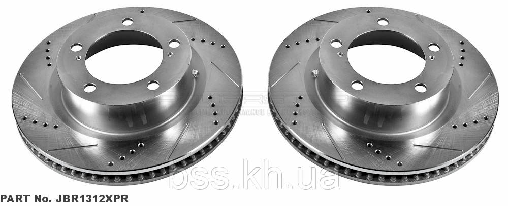 Диск гальмівний передній POWERSTOP JBR1312XPR перфорація + слот для Land cruiser 200 2008+