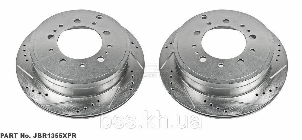 Диск гальмівний задній POWERSTOP JBR1355XPR перфорація + слот для Land cruiser 200 2008+