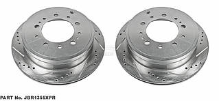 Диск гальмівний задній POWERSTOP JBR1355XPR перфорація + слот для Land cruiser 200 2008+