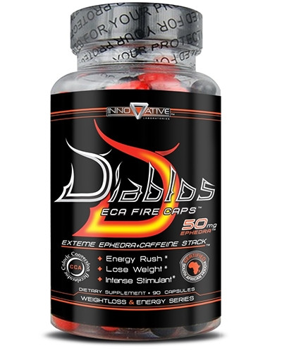 Жіроспалювач Diablos ECA Fire 50 mg ephedran 90 капсул, фото 1