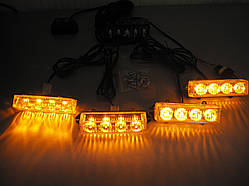 Стробоскопи LED 4-2-16 помаранчеві 12-24V.