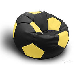 Крісло м'яч чорно жовтий шкір-зам