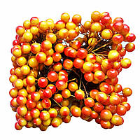 Декоративные ягоды желто-красные, 12 мм, 400 шт